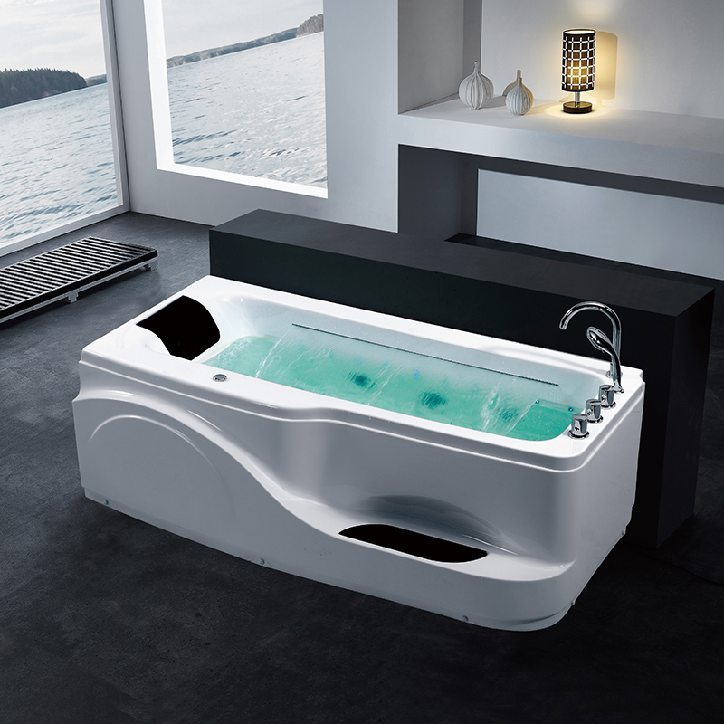 single Low-Profile Massage Bathtub