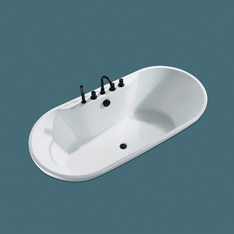 Oval inset Whirlpool Tub With Shower