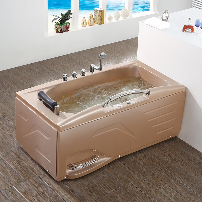 Heated Soaking Tub With Stainless Steel Handrail