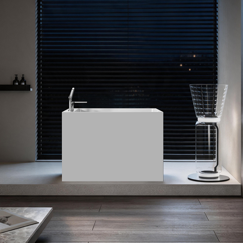 White soaking bathtub