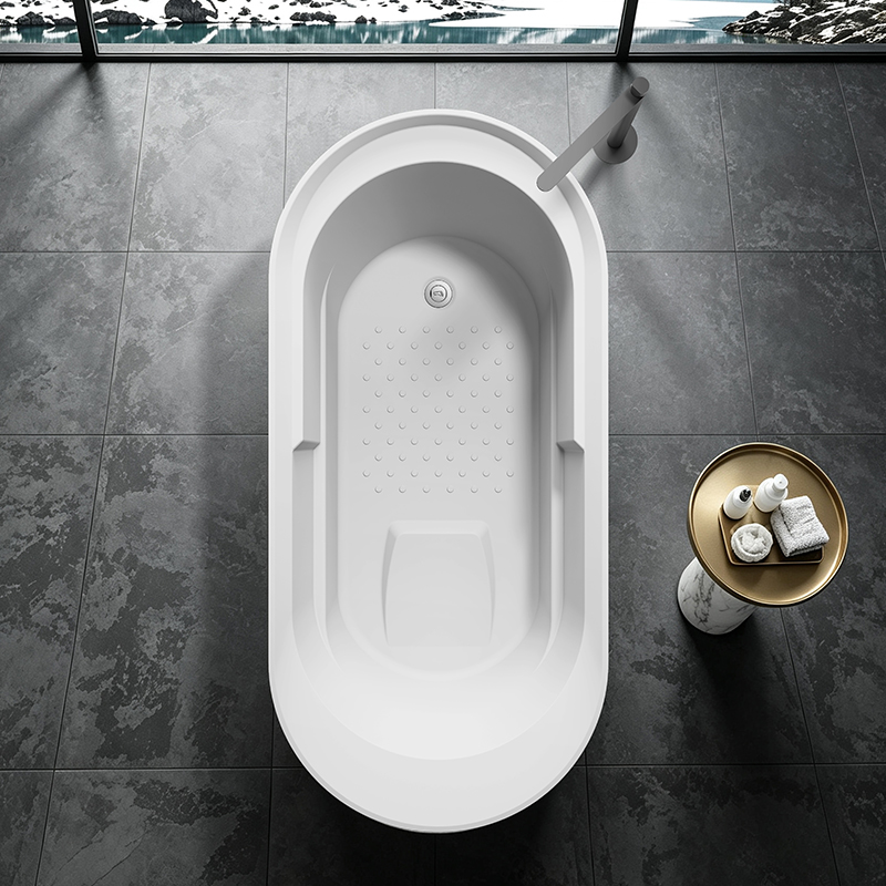 Classic Oval Shape Acrylic Freestanding Massage Bathtub