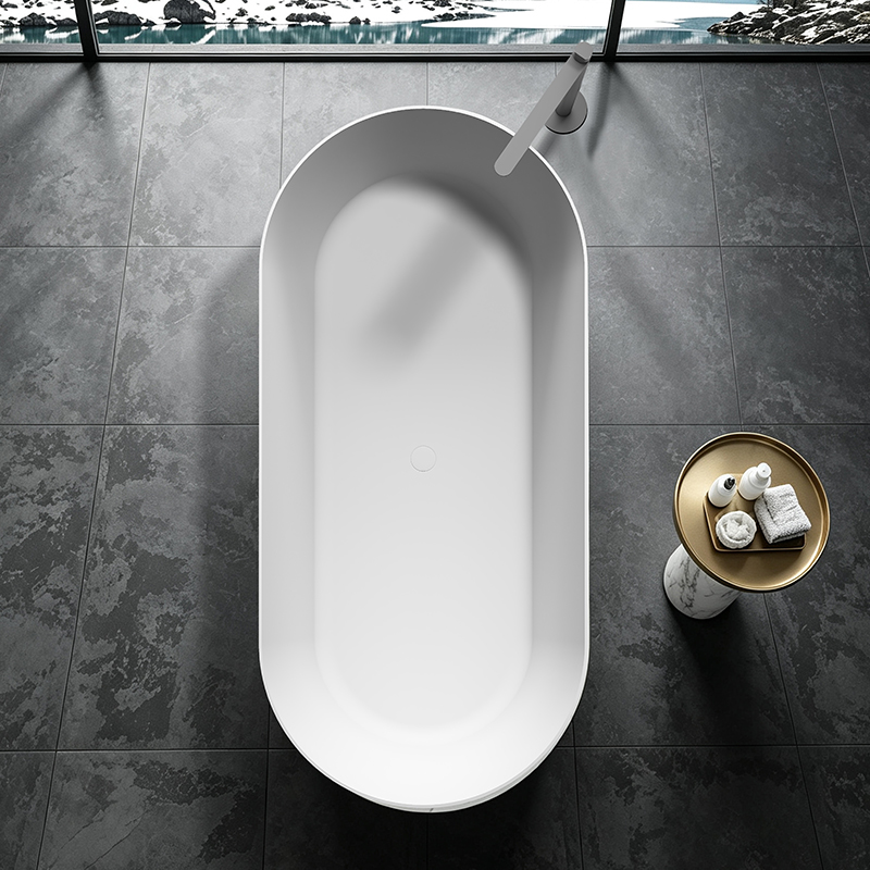 Classic Oval Shape Acrylic Freestanding Massage Bathtub