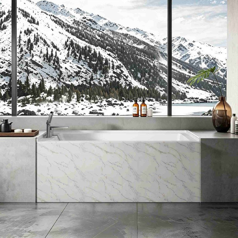 Solid surface freestanding bathtub