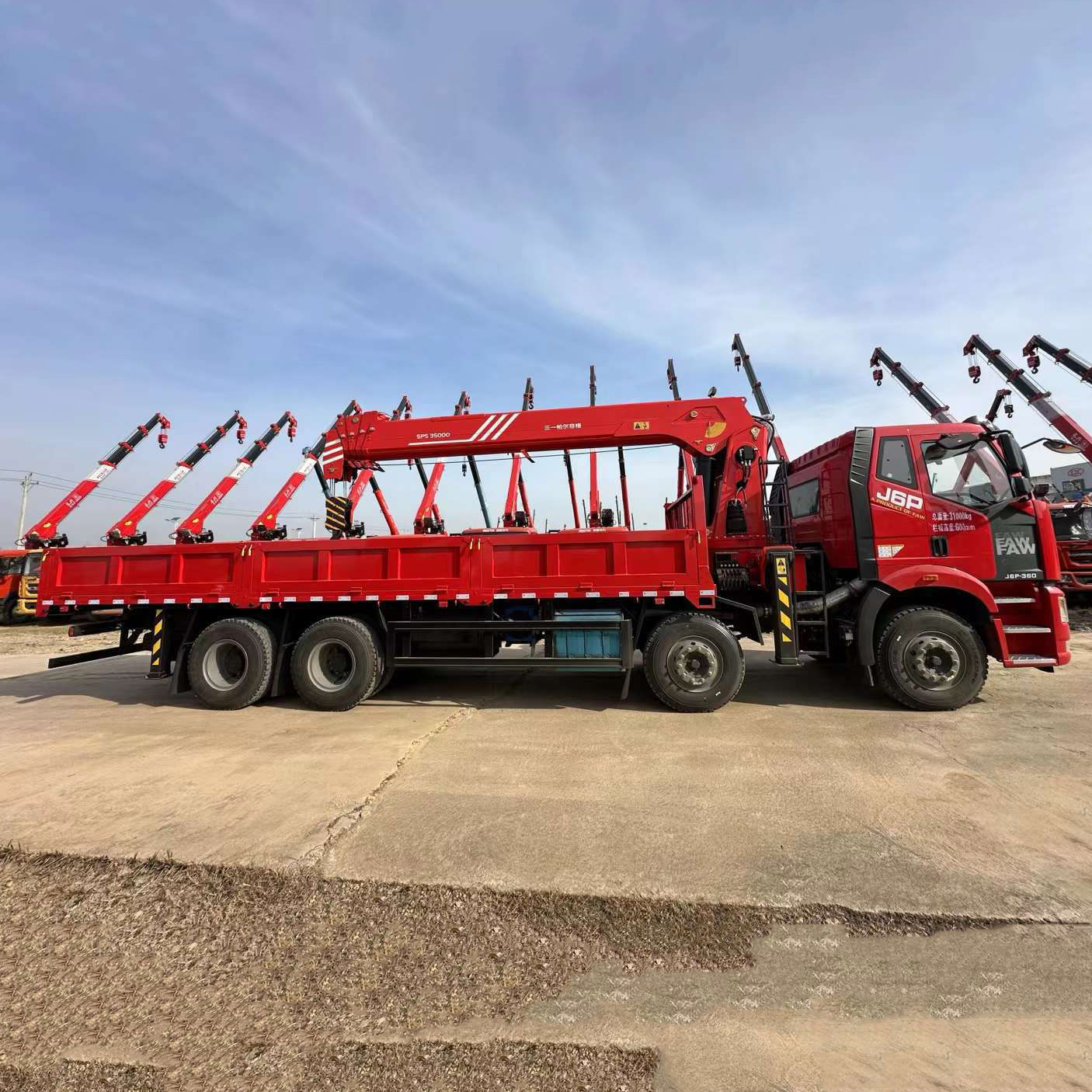 FAW 16 Ton Truck na may Crane na may Straight Boom Crane Truck