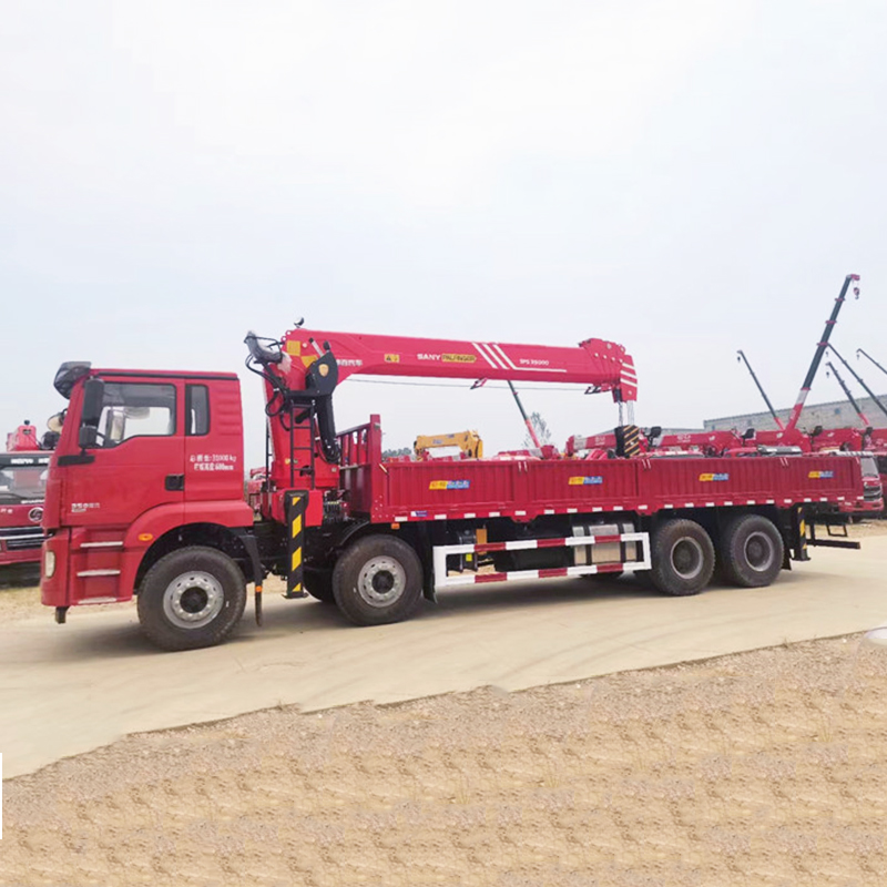 Hot Sale Shacman 8X4 LHD Cargo Truck na may 14T Knuckle Boom Crane Truck Mounted Crane