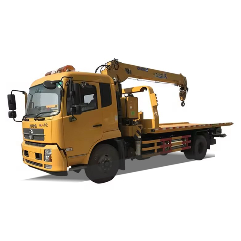 Supply Dongfeng 4*2 Tow truck with crane municipal wrecker tow truck