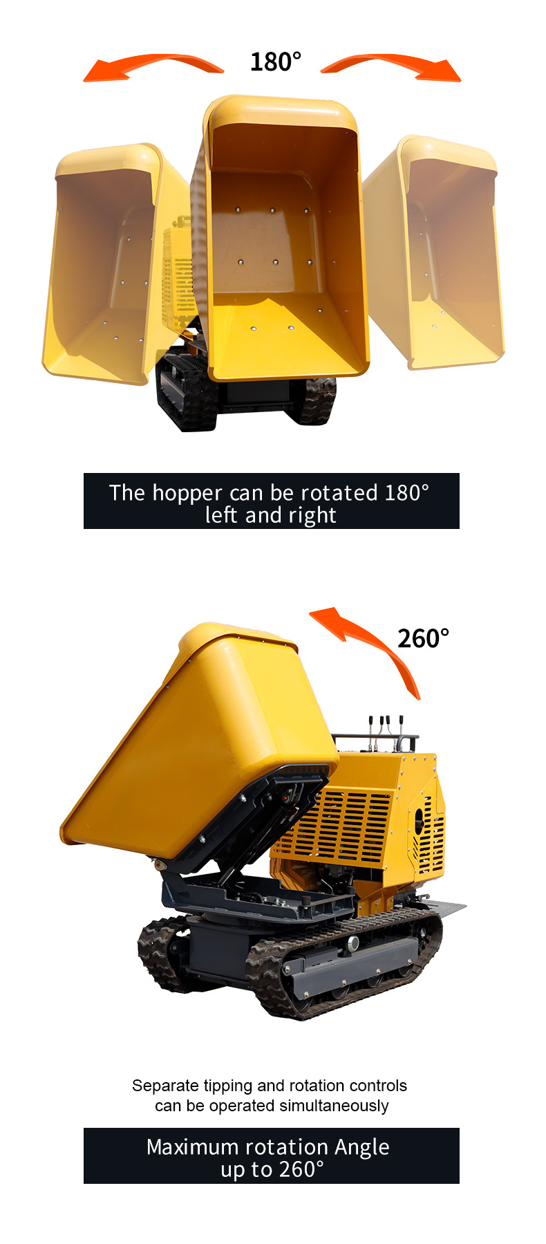 rotation micro dump truck
