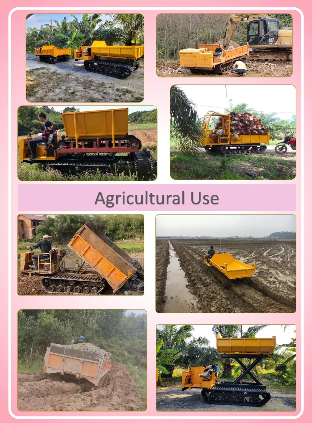 Palm oil plantation crawler dumper