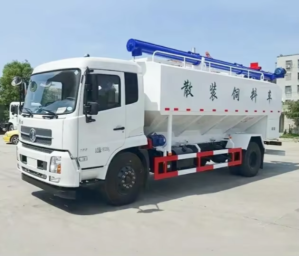 Camión cisterna de alimento a granel de 20 cbm Dongfeng, camión de transporte de alimento para pollos de 10 toneladas, a la venta