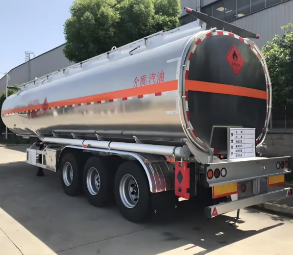 Semirremolque cisterna de aceite y combustible de 3 ejes de acero al carbono de 50.000 litros