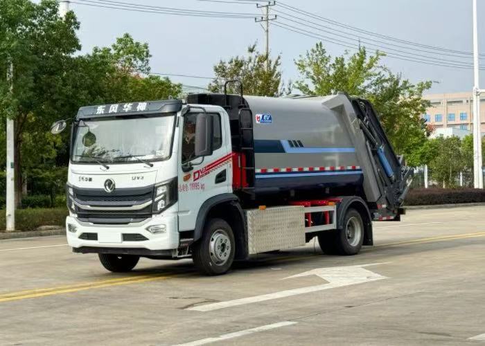 Kapasiti 10 meter padu, trak sampah pemadat elektrik sepenuhnya Kailifeng-Dongfeng Huasheng DV3