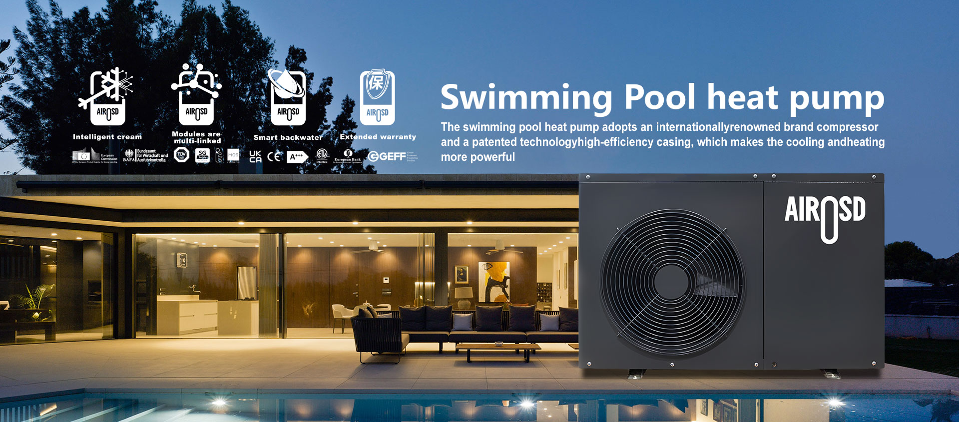 air source swimming pool heater