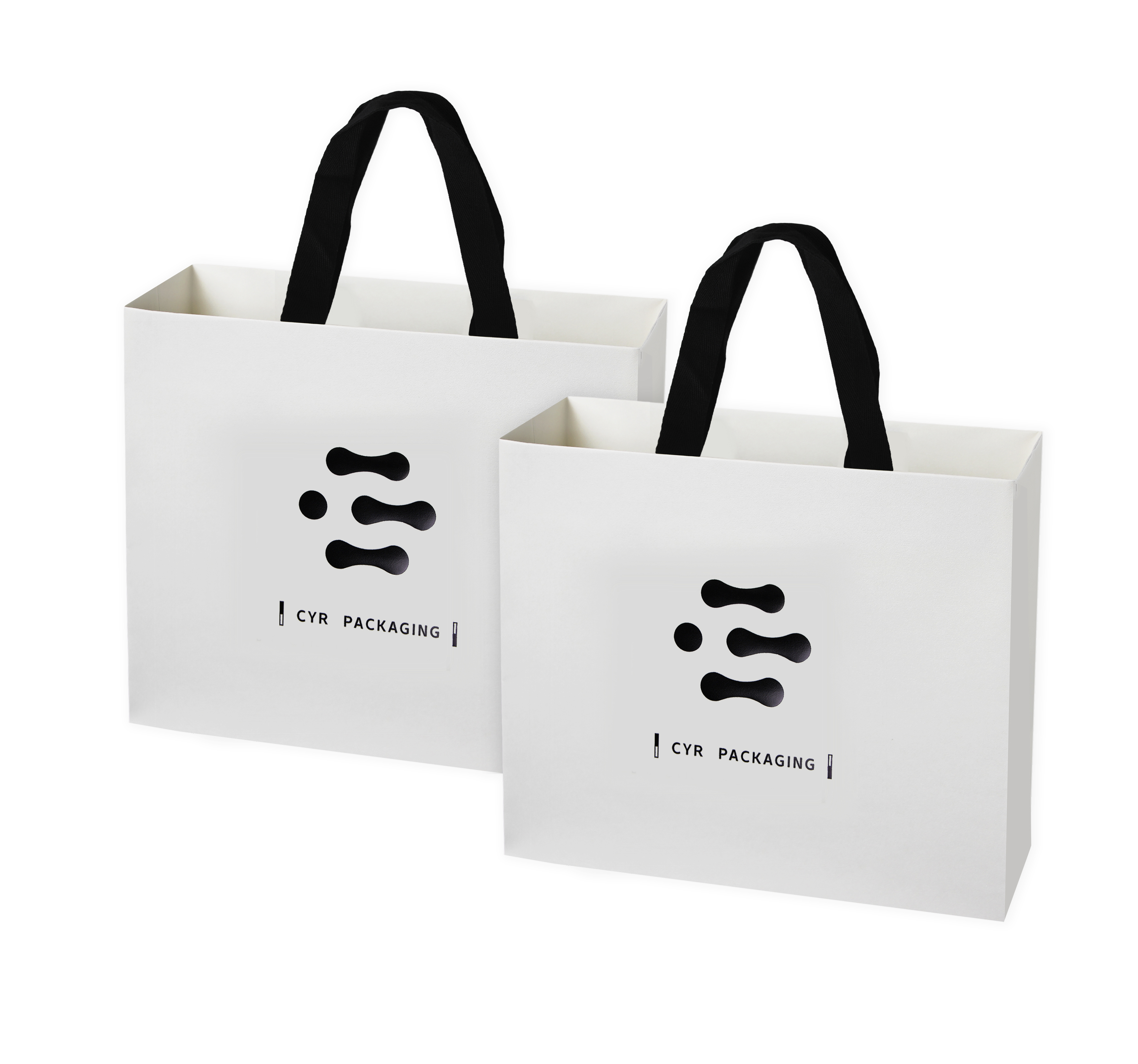 Recycled White Bamboo Paper Bag With Handle