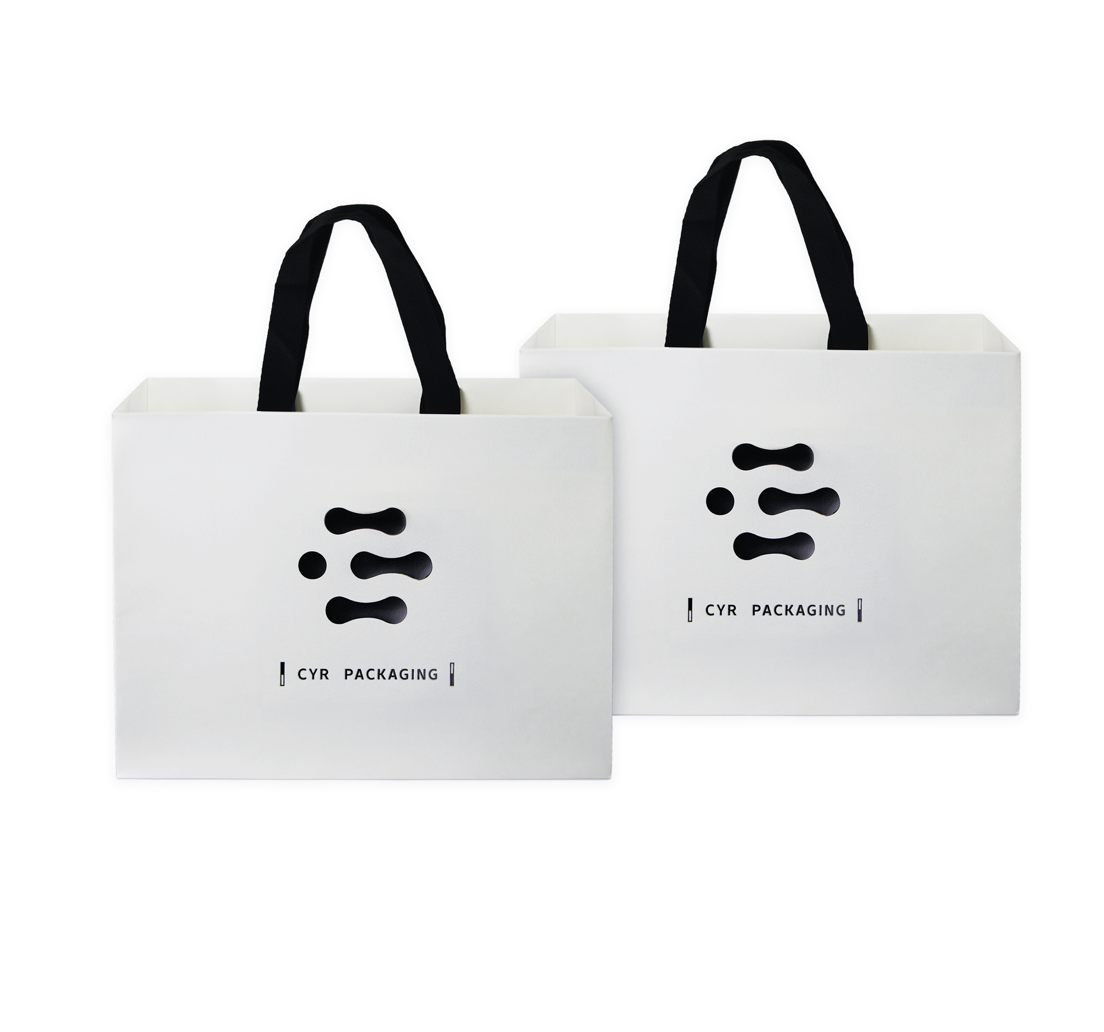Recycled White Bamboo Paper Bag With Handle