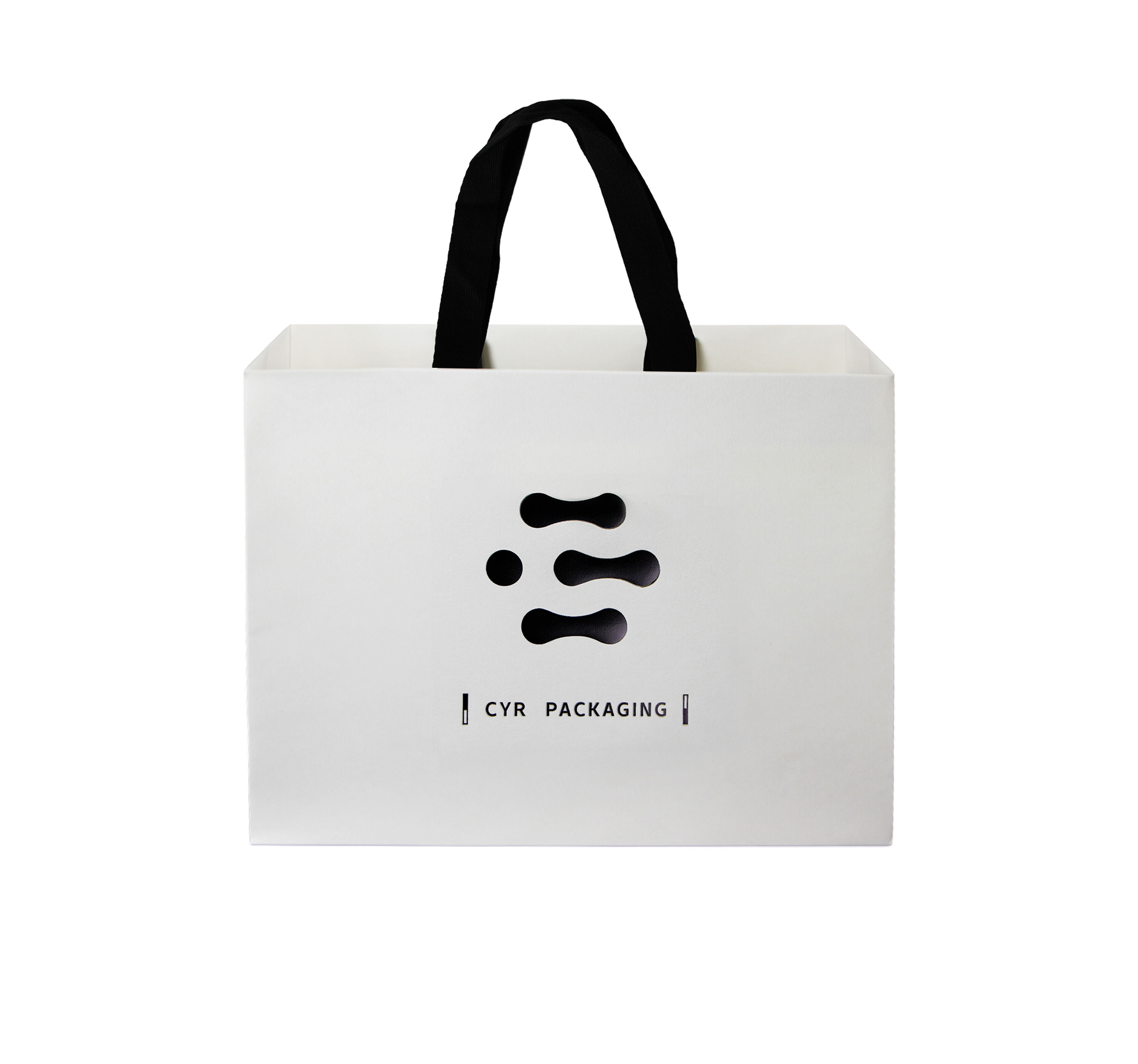 Recycled White Bamboo Paper Bag With Handle