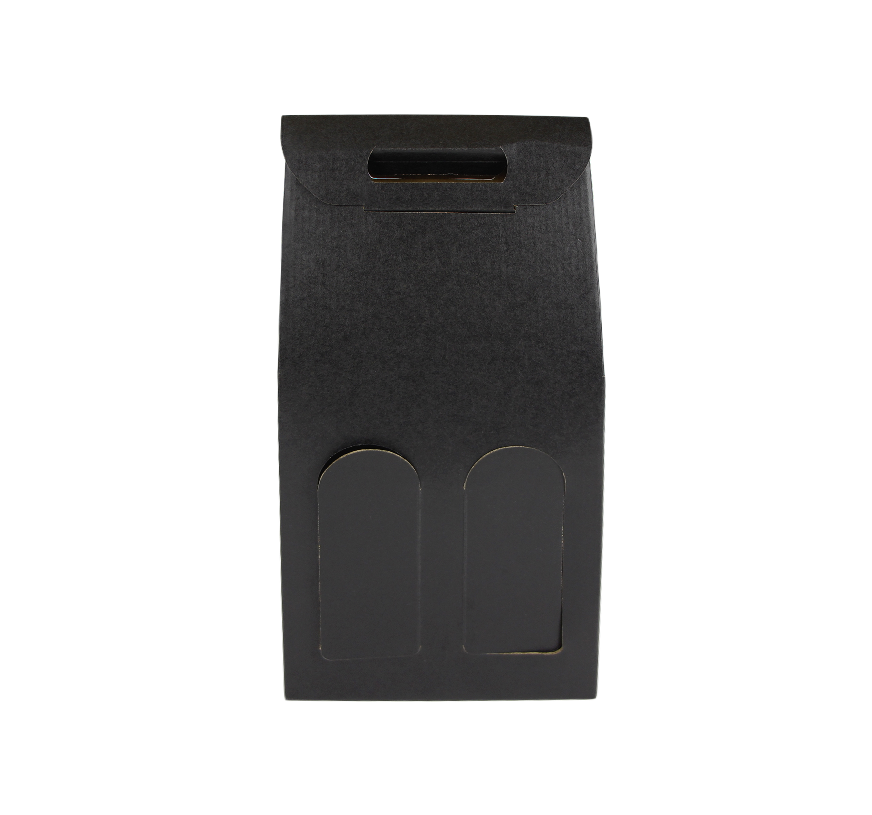 Black Wine Box Bag With Die Cut Handle