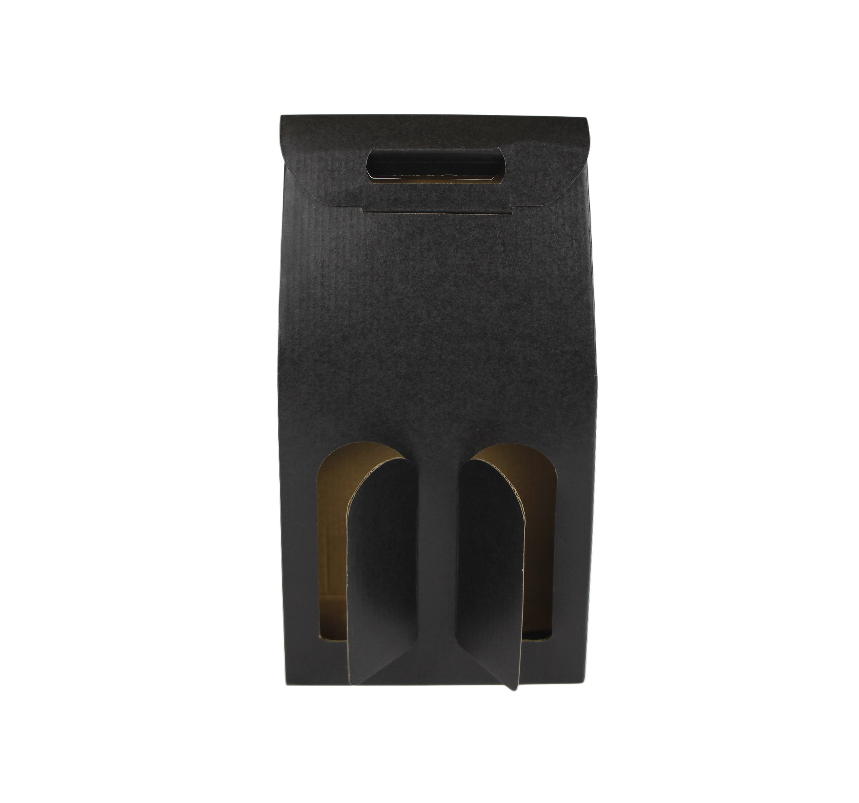 Black Wine Box Bag With Die Cut Handle