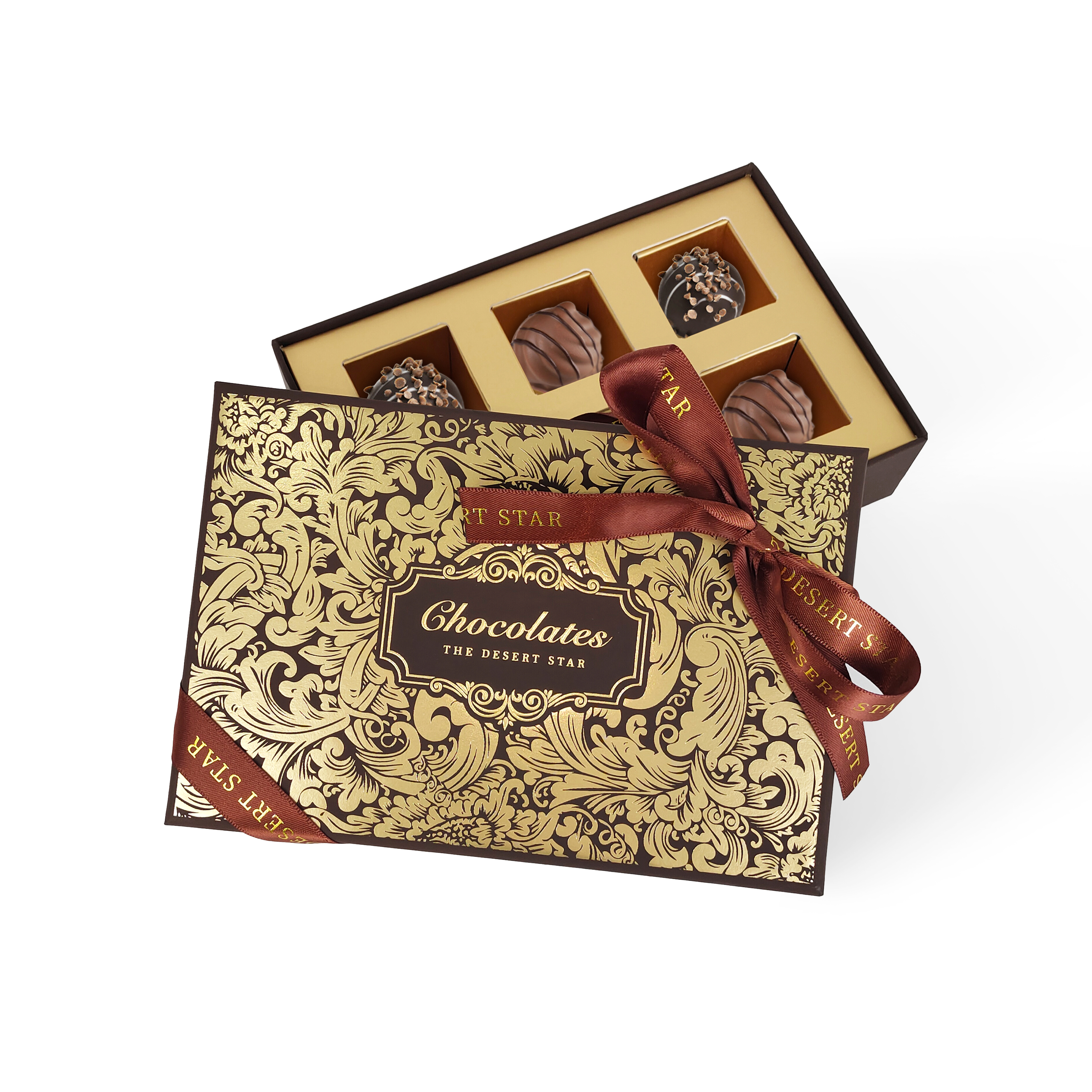 Eco-friendly Printed Chocolate Box With Ribbon