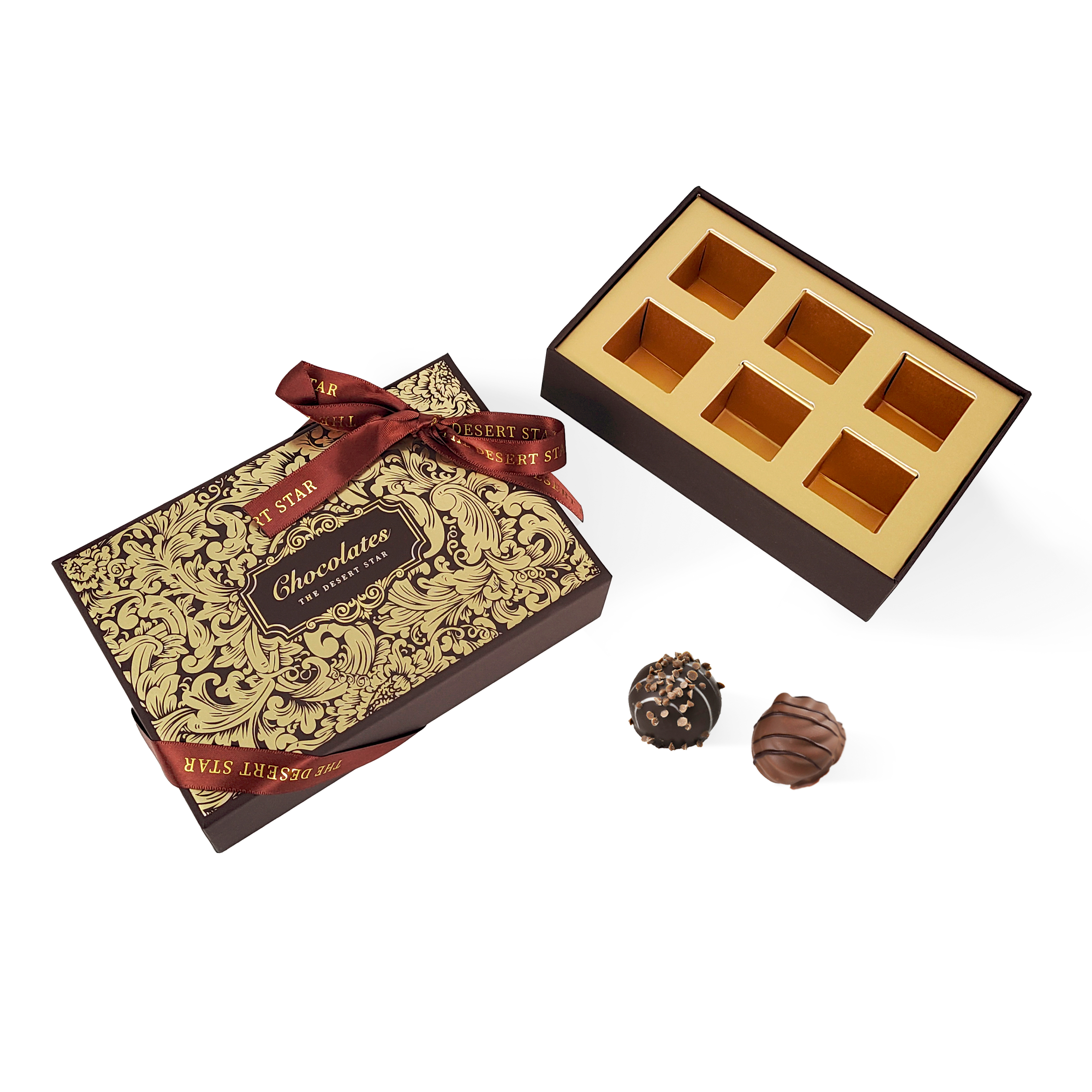 Eco-friendly Printed Chocolate Box With Ribbon