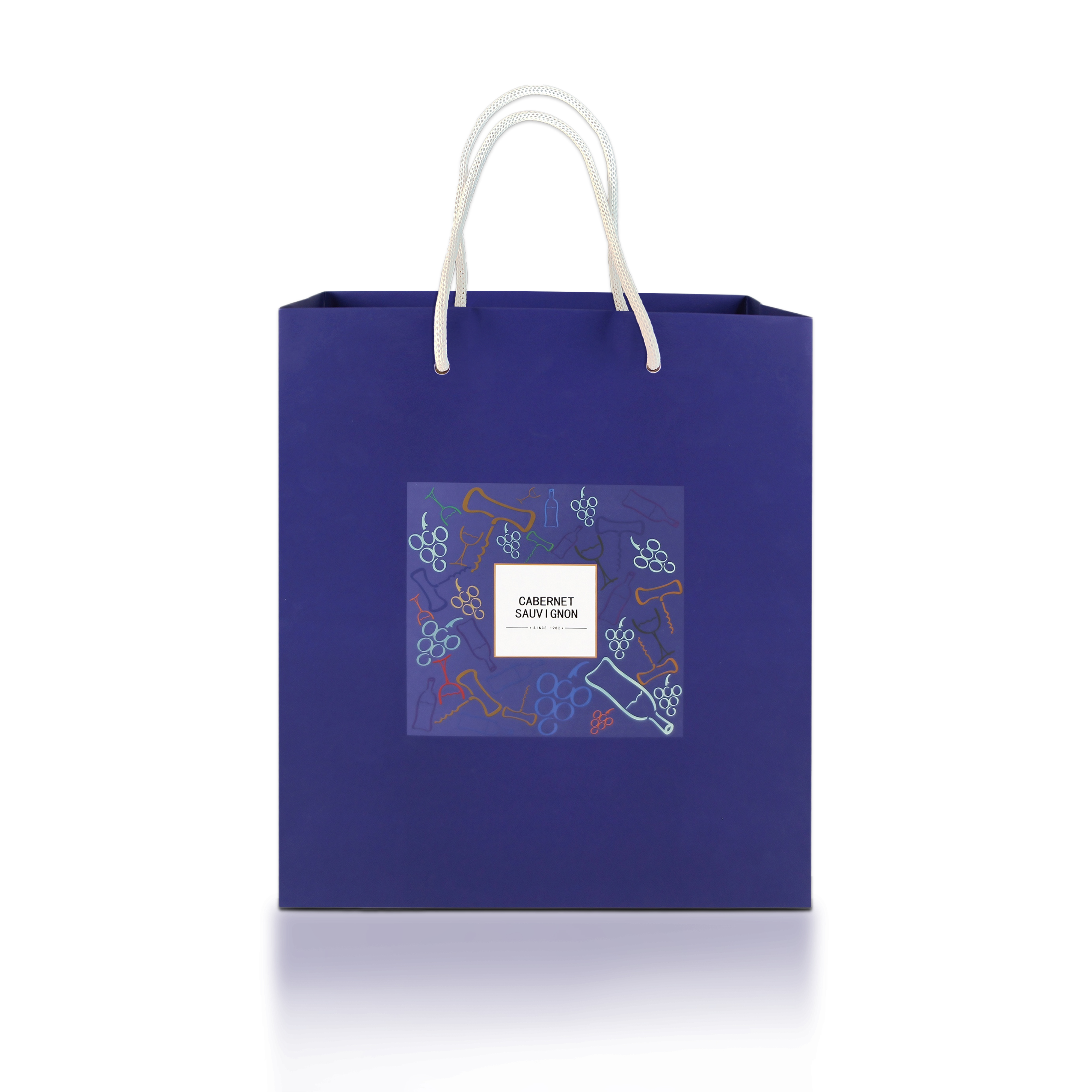 Elegant Purple Wine Paper Bag With Handle