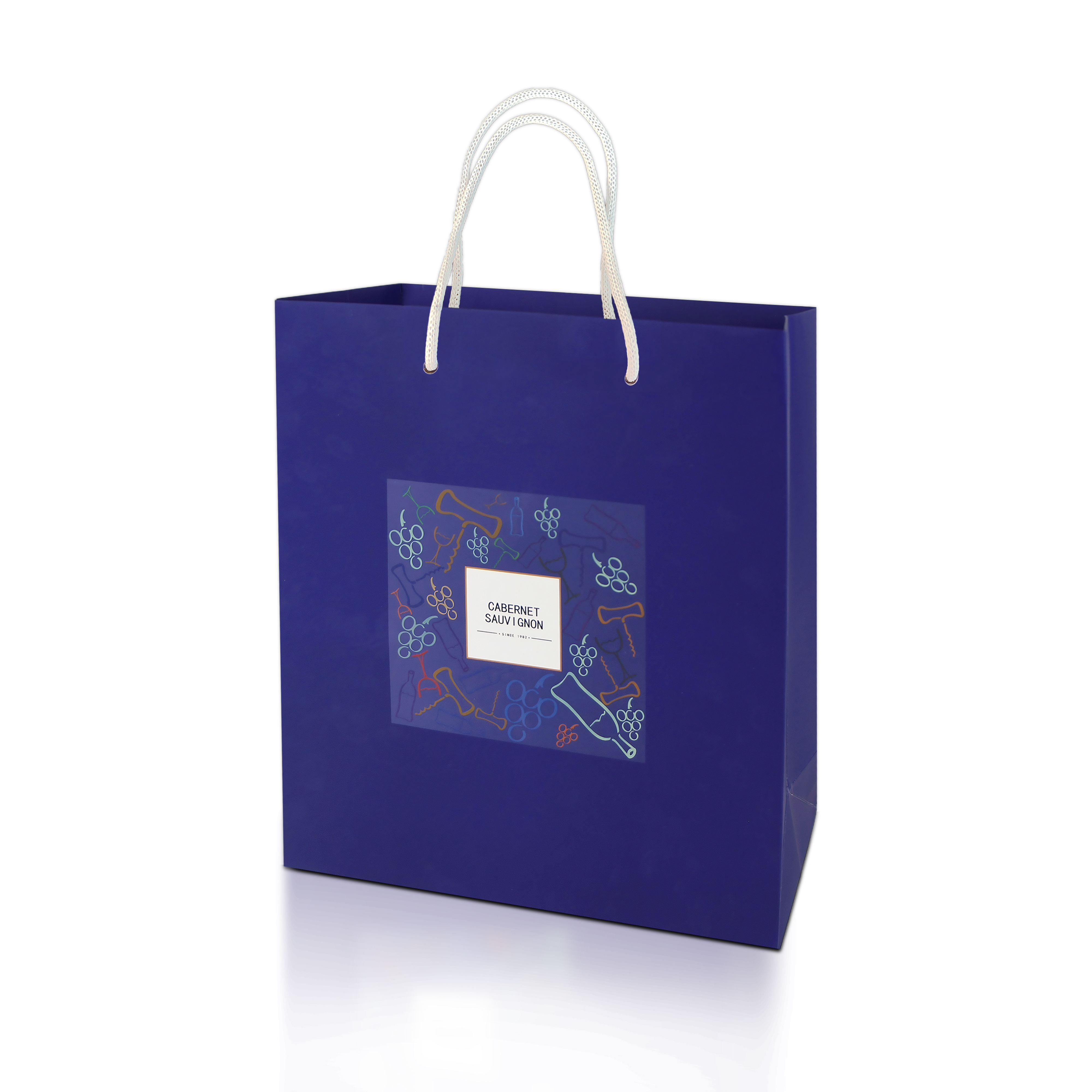 Elegant Purple Wine Paper Bag With Handle
