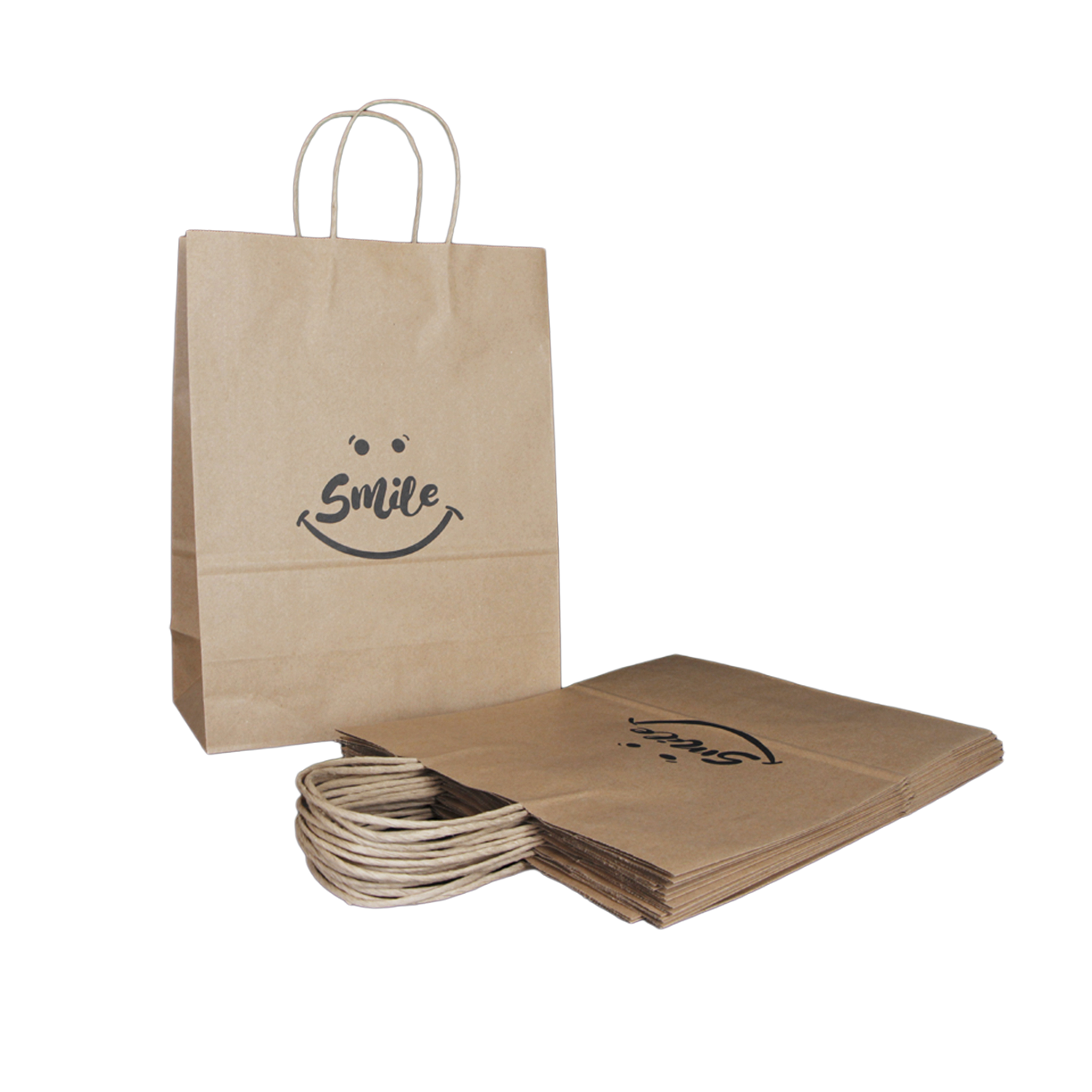 Recycled Kraft Paper Bag With Twisted Handle