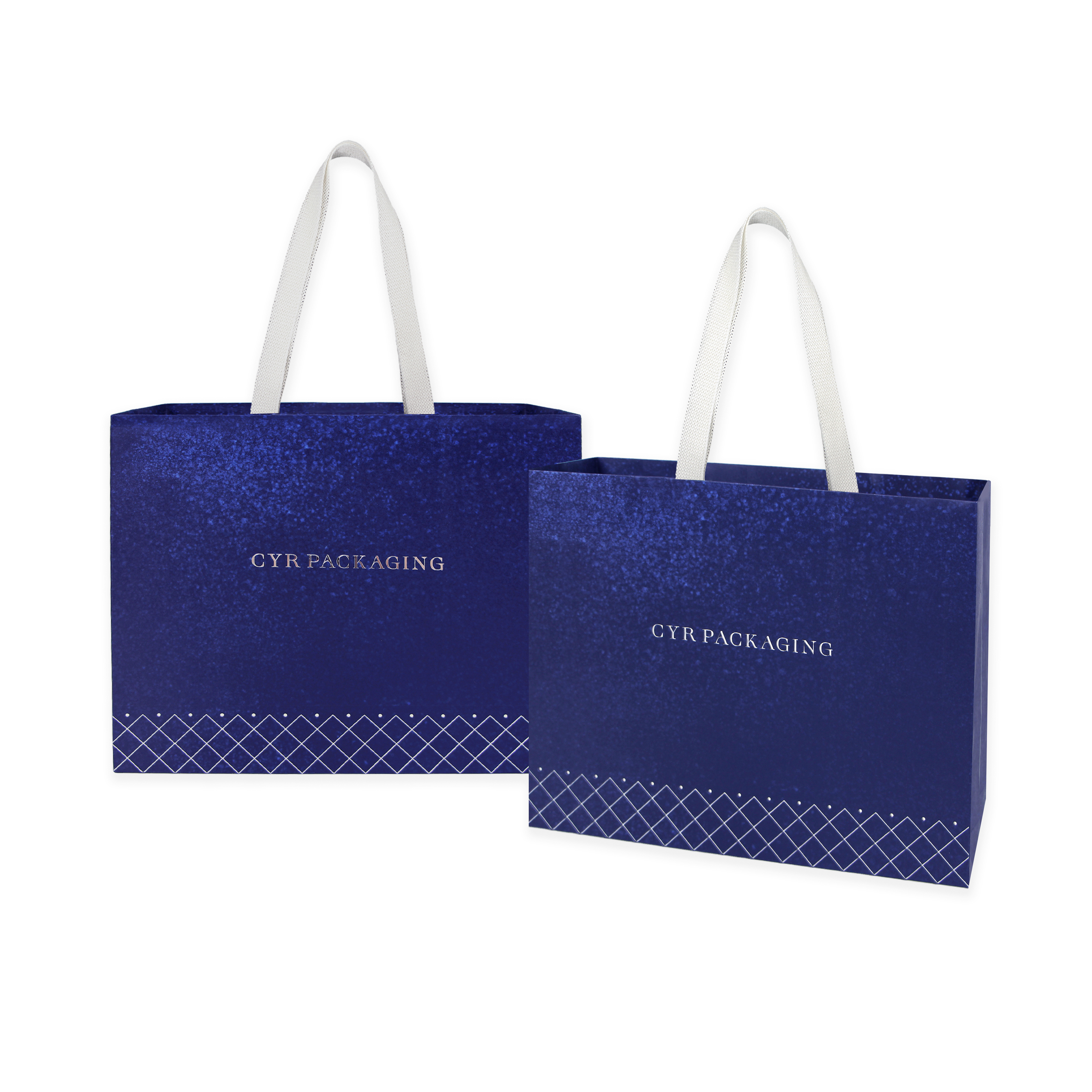 Luxury Blue Shopping Bag With Handle