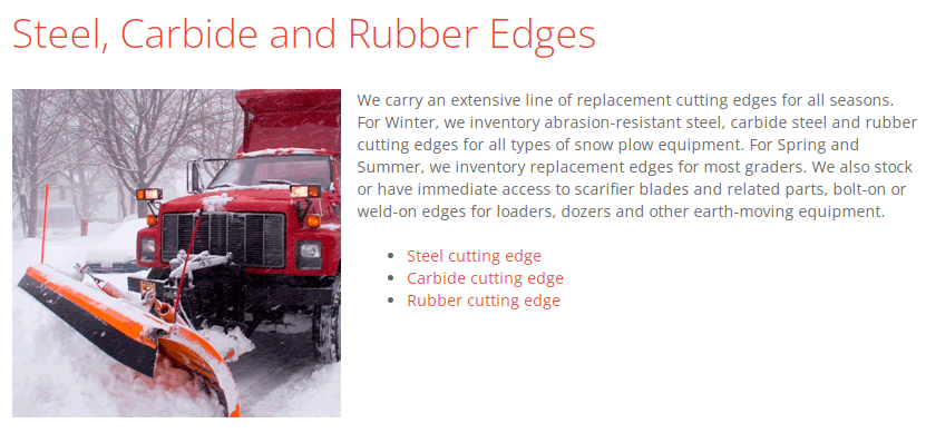 plow rubber cutting edge