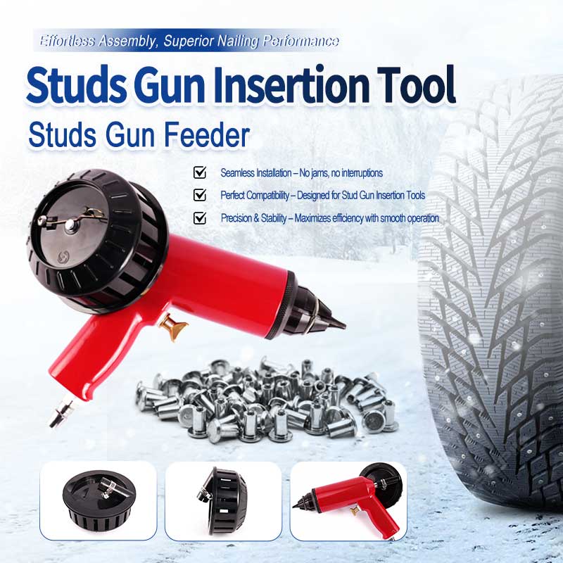 Manual tire stud feeder