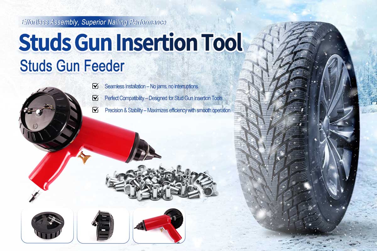 Manual tire stud feeder