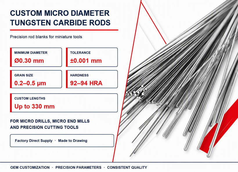 стержни из карбида вольфрама 0.7-2.0mm