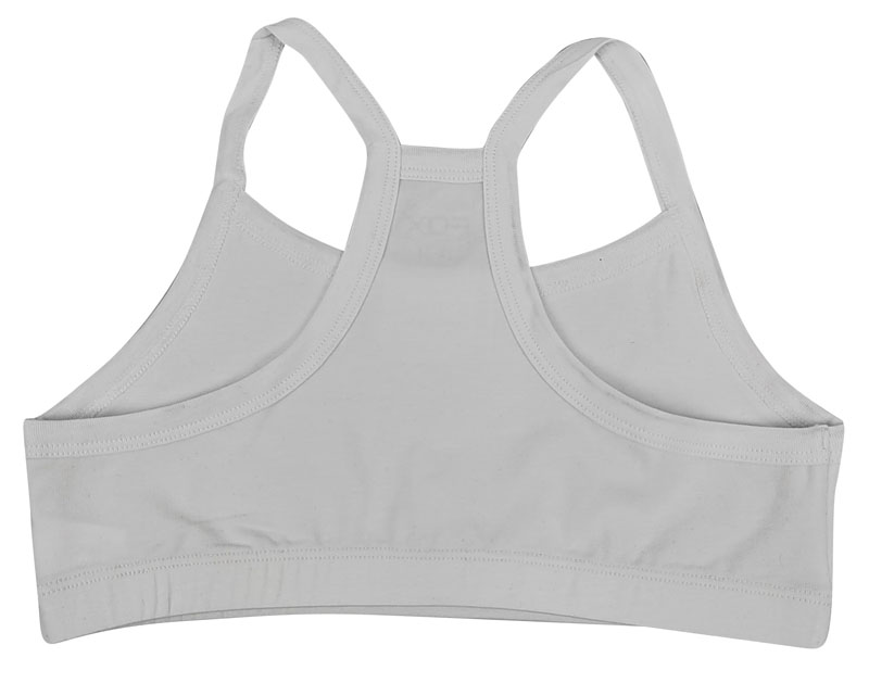 Sujetador deportivo de algodón para niñas con espalda cruzada y diseño liso