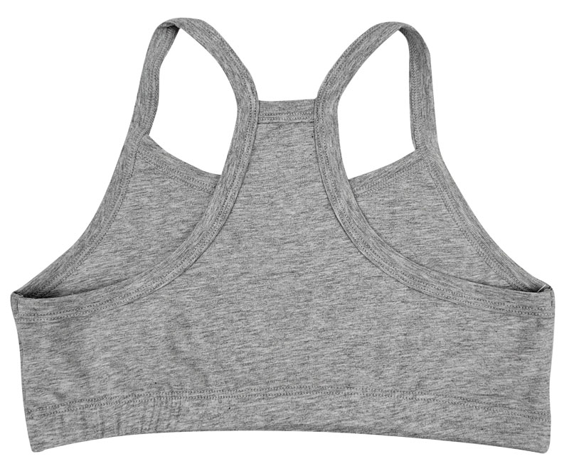 Sujetador deportivo de algodón para niñas con espalda cruzada y diseño liso
