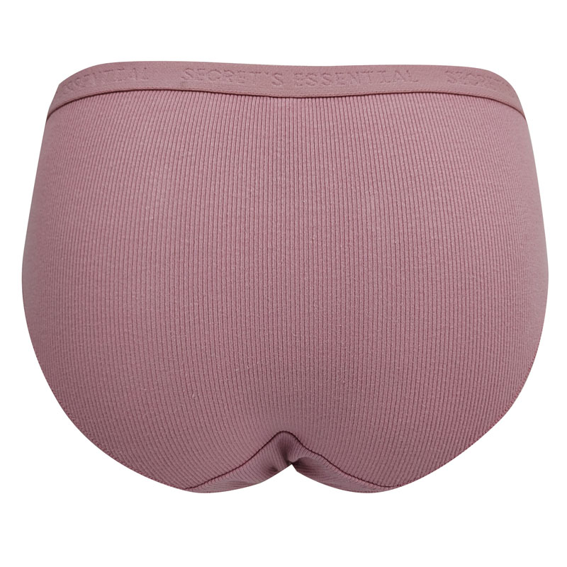 Braguita de cintura media de algodón acanalado Essential Women