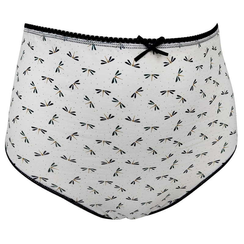 Paquete de 2 calzoncillos de algodón con estampado integral y cintura alta para mujer