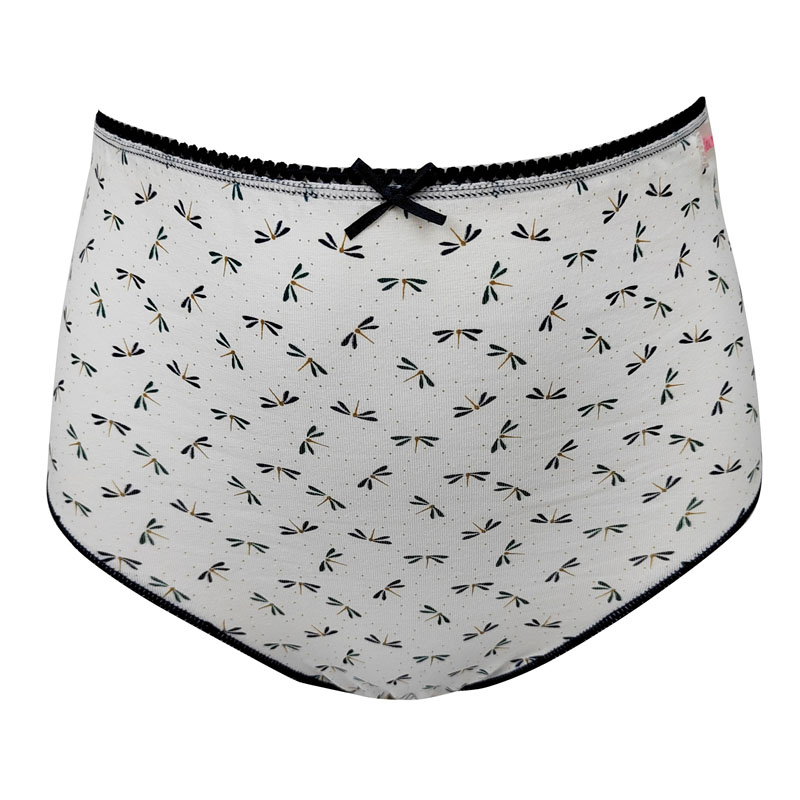 Paquete de 2 calzoncillos de algodón con estampado integral y cintura alta para mujer