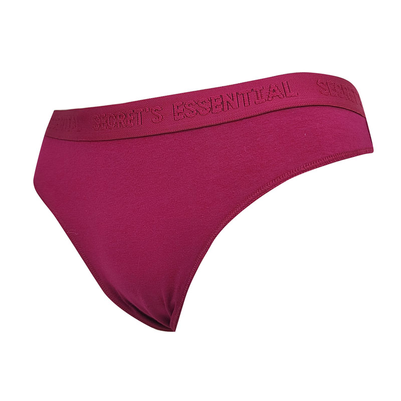 Tanga Essential de algodón y elastina para mujer, color liso
