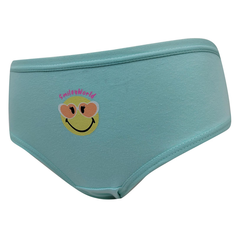 Braguita de algodón para niñas con cara sonriente, 3 piezas por paquete