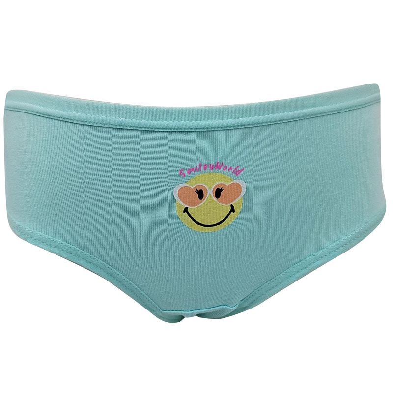 Braguita de algodón para niñas con cara sonriente, 3 piezas por paquete