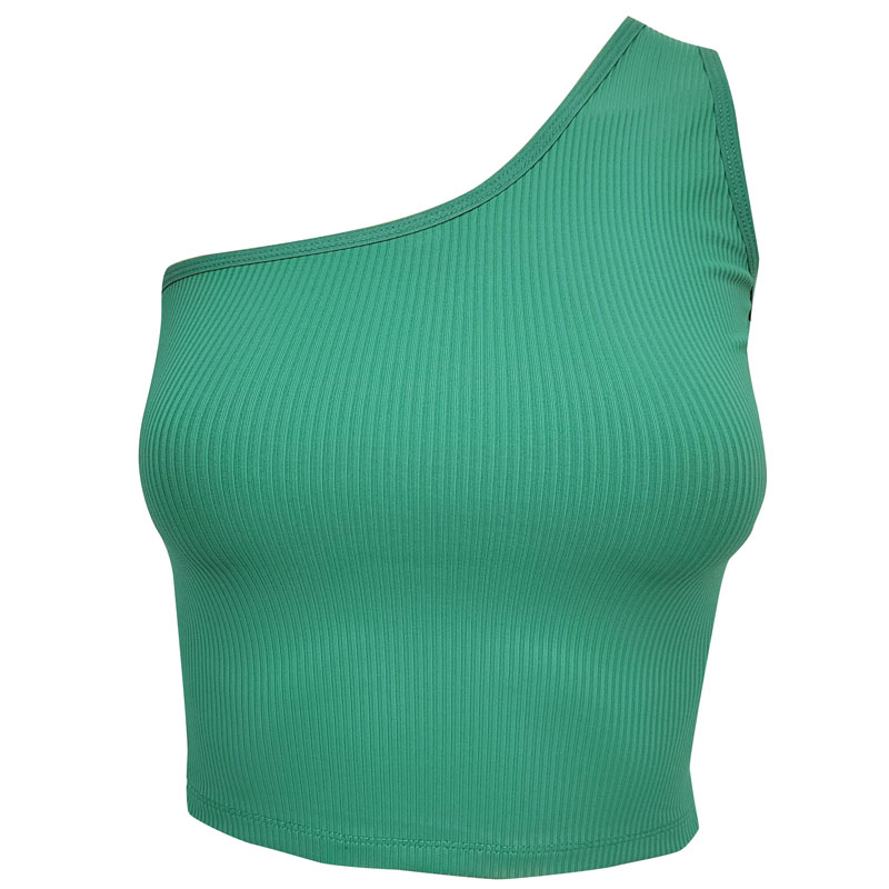 Chaleco deportivo de nailon con un solo hombro para mujer