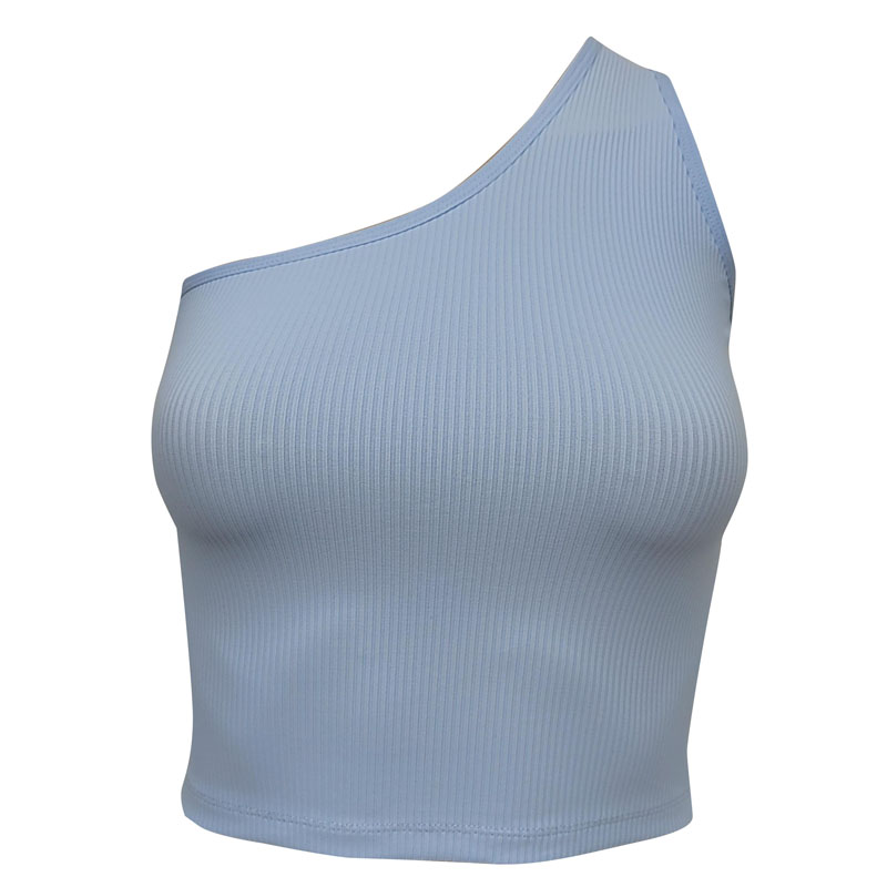 Chaleco deportivo de nailon con un solo hombro para mujer