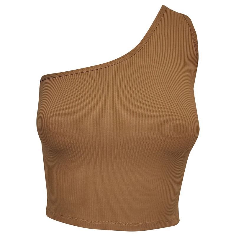 Chaleco deportivo de nailon con un solo hombro para mujer