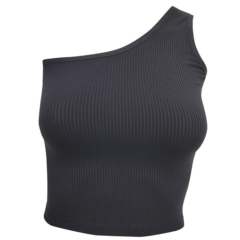 Chaleco deportivo de nailon con un solo hombro para mujer