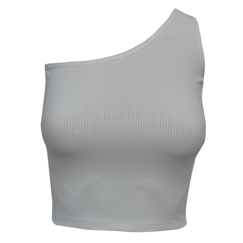 Chaleco deportivo de nailon con un solo hombro para mujer