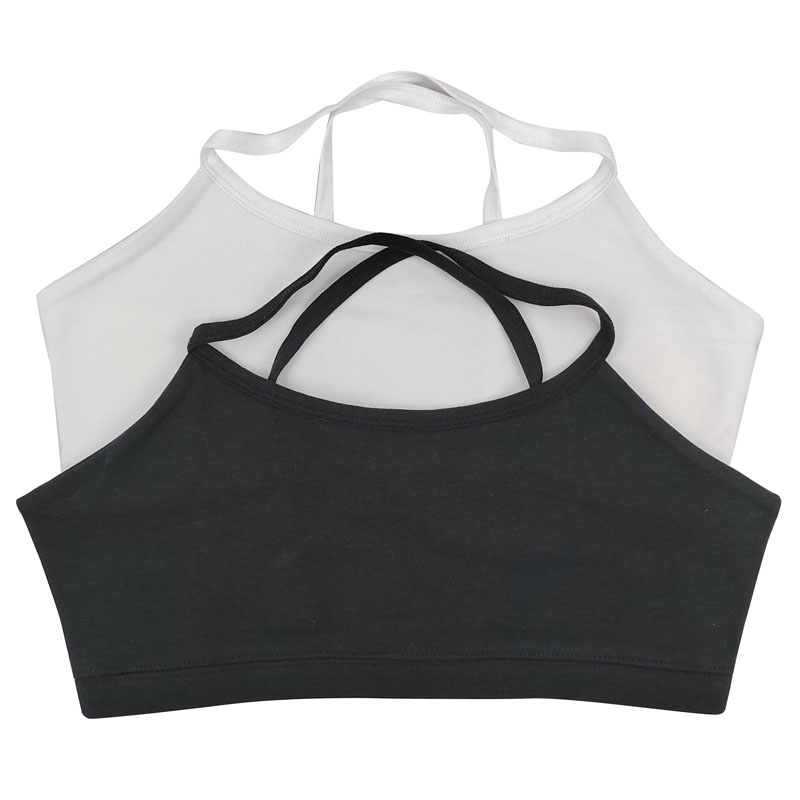 Sujetador deportivo de algodón para mujer en blanco y negro