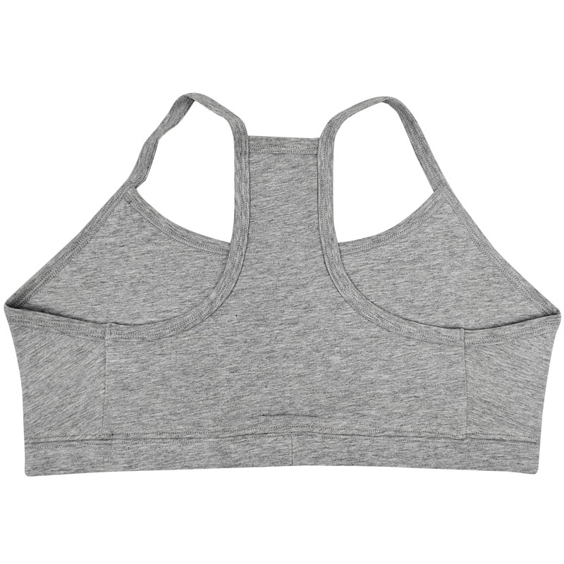 Sujetador deportivo liso de algodón y elastina para mujer