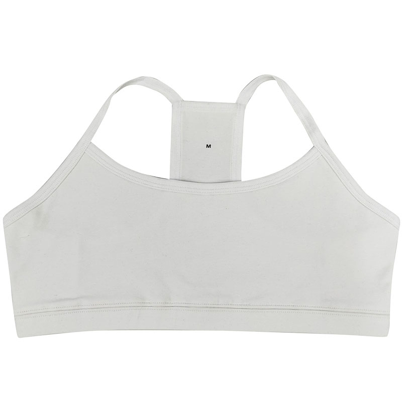 Sujetador deportivo liso de algodón y elastina para mujer