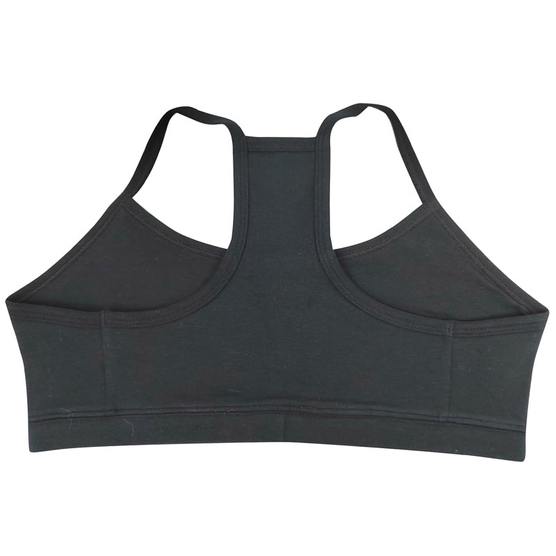 Sujetador deportivo liso de algodón y elastina para mujer