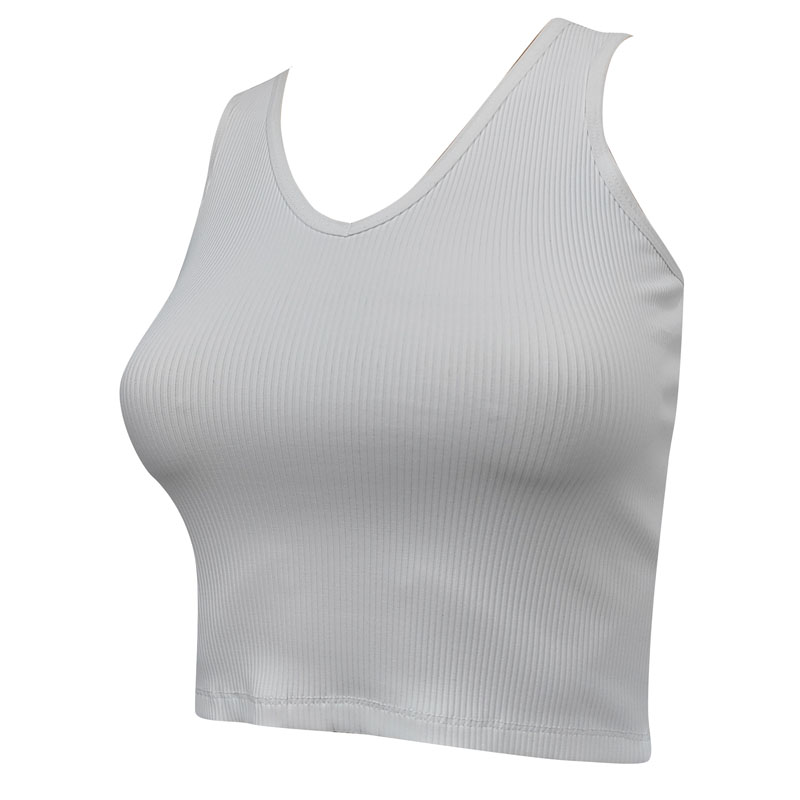 Chaleco deportivo de nailon con escote en V para mujer