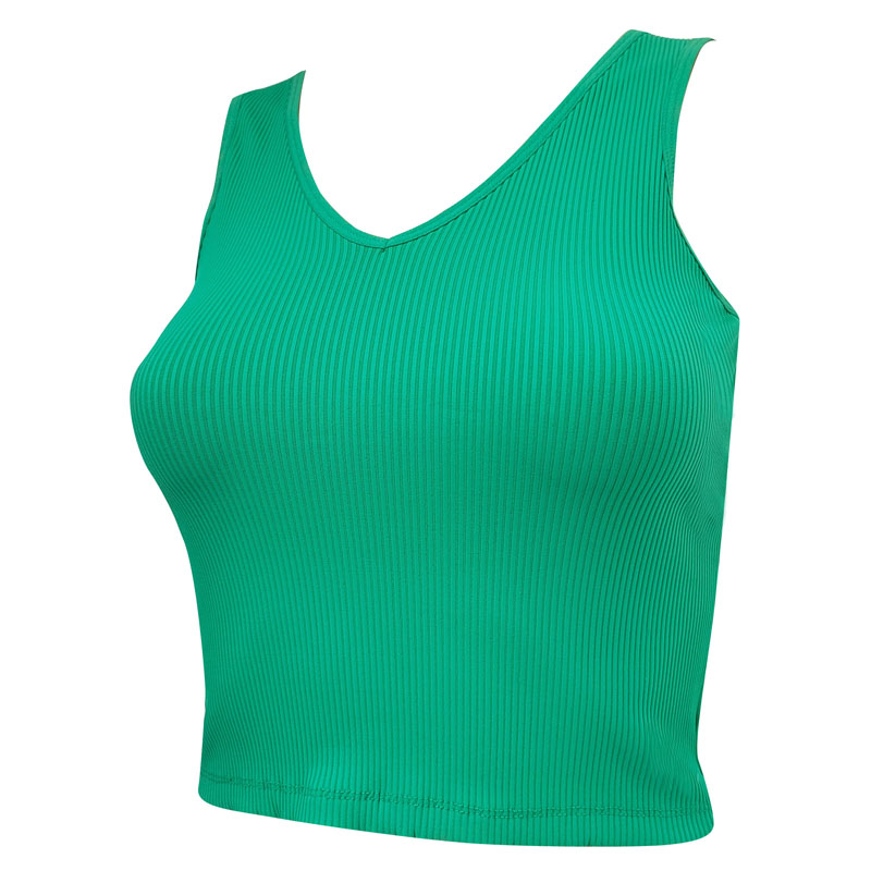 Chaleco deportivo de nailon con escote en V para mujer